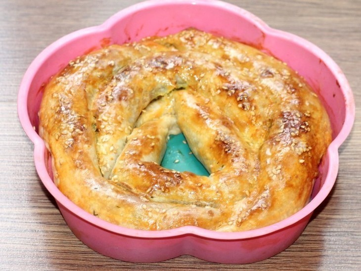 Пирог с баклажаном, луком и сыром “махеевъ” #махеевъ: шаг 16