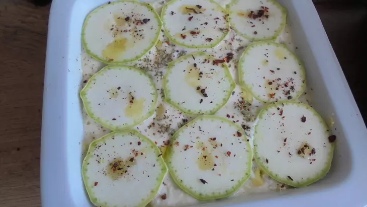 Запеканка с кабачками, творогом и курицей махеевъ #махеевъ: шаг 8
