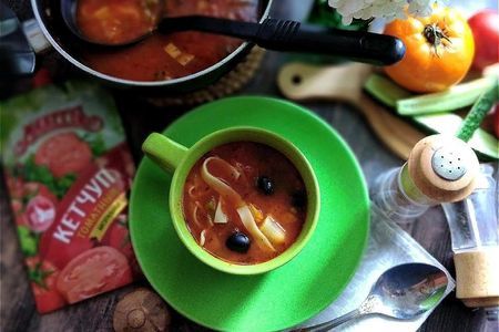 Томатно-овощной суп с лапшой "махеевъ" #махеевъ: шаг 14