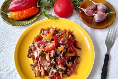 Салат из баклажанов с овощами и кетчупом "махеевъ"#махеевъ: шаг 14