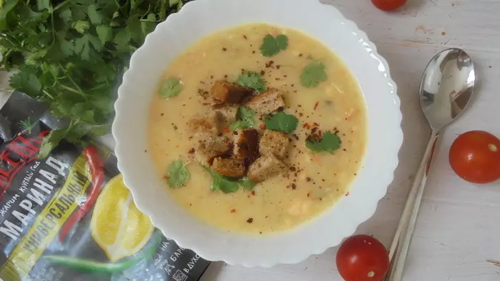 Сырный суп с маринованным луком махеевъ #махеевъ: шаг 8