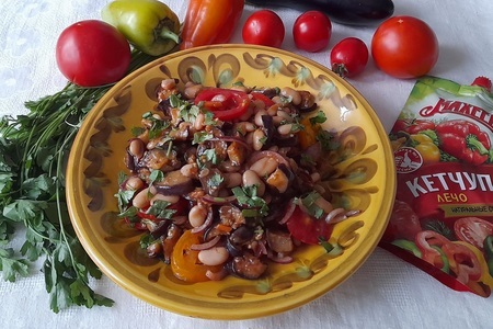 Салат с баклажанами и фасолью "махеевъ"#махеевъ: шаг 10