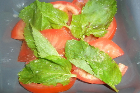 Сулугуни, запеченный с мятой и помидорами: шаг 5