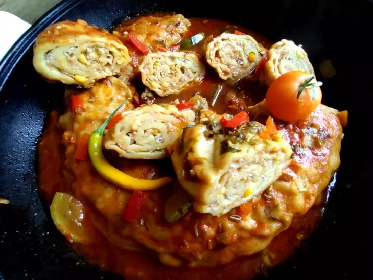 Рулет с фаршем и овощами: шаг 19