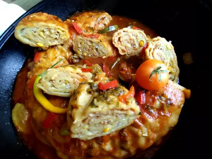 Рулет с фаршем и овощами: шаг 21