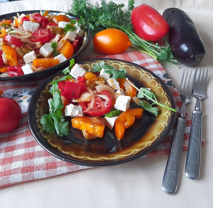 Салат с помидорами, баклажаном и сыром: шаг 17