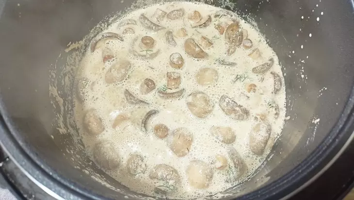 Сливочные грибы с сыром: шаг 5