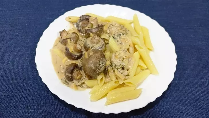 Сливочные грибы с сыром: шаг 6