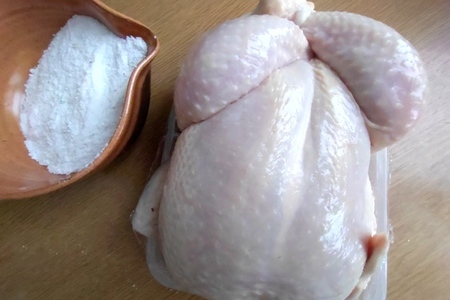 Курица в духовке на соли: шаг 1