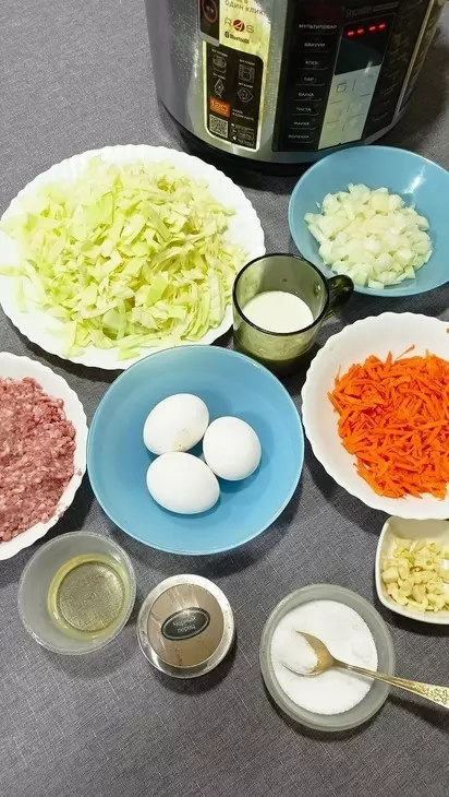 Капустная запеканка с фаршем в мультиварке: шаг 2