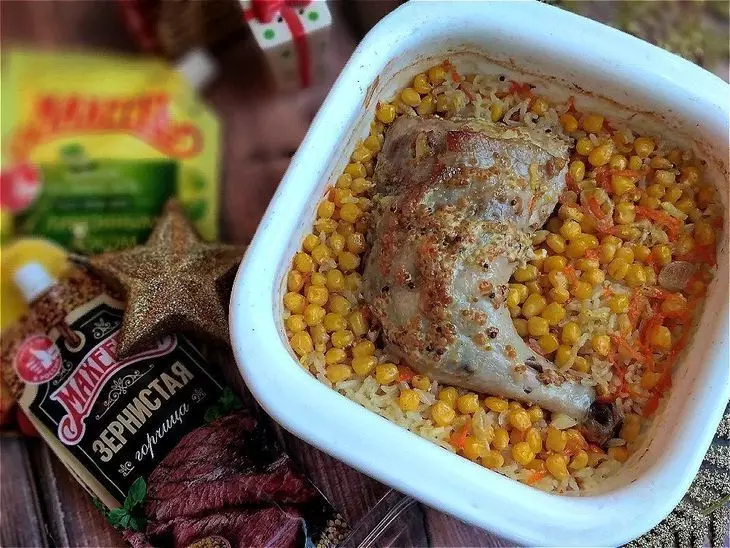 Махеевъ-ские окорочка с золотистым рисом и кукурузой: шаг 14