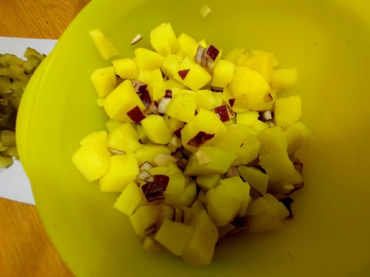 Картофельный салат постный и непостный: шаг 4