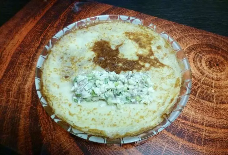 Блинчики "закусочные" с килькой и яйцом #масленица2023: шаг 5