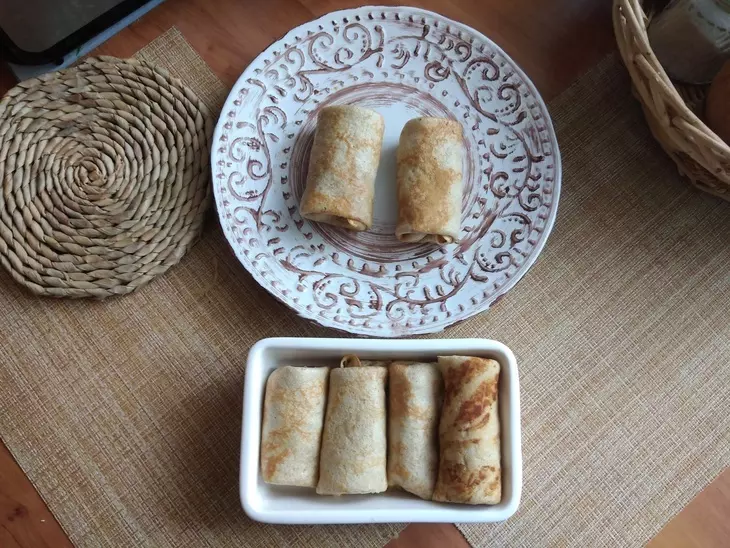 Ржано-пшеничные блины с жареной капустой с беконом и колбасой "незабываемые" #масленица2023: шаг 13