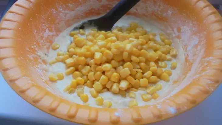 Кукурузные оладьи  "сытные да вкусные" #масленица 2023: шаг 6