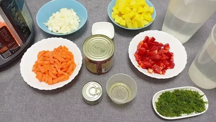 Постный суп с фасолью — рецепт вкусного супчика в мультиварке: шаг 2