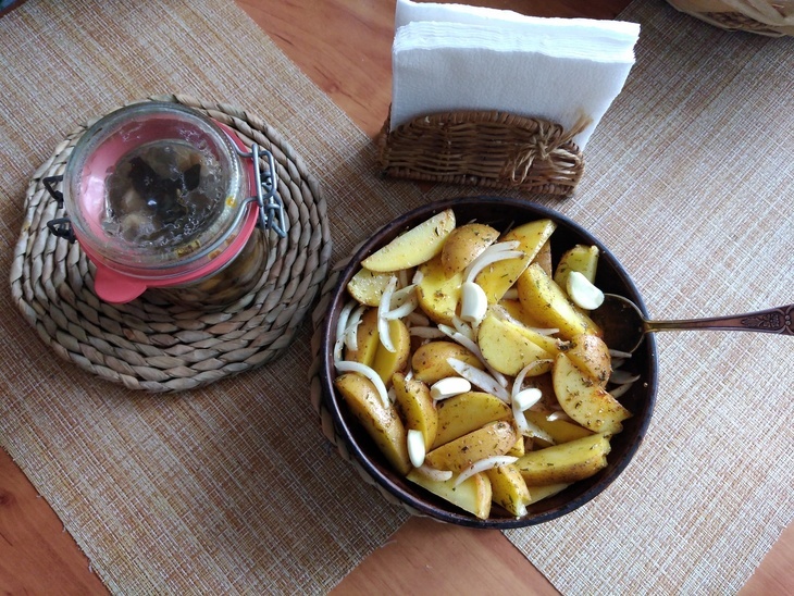 Быстрые маринованные шампиньоны к печёному картофелю: шаг 6