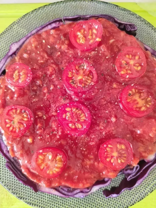 Стейк из краснокочанной капусты с томатоми: шаг 3