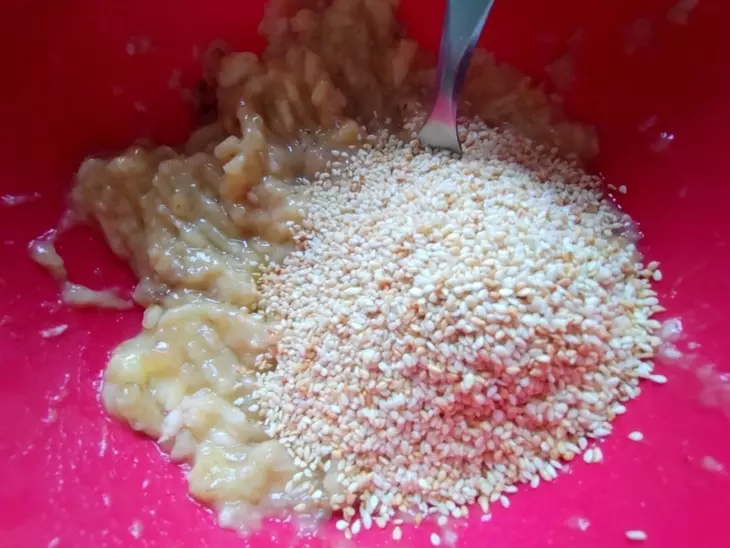 Печенье с кунжутом и бананами: шаг 4