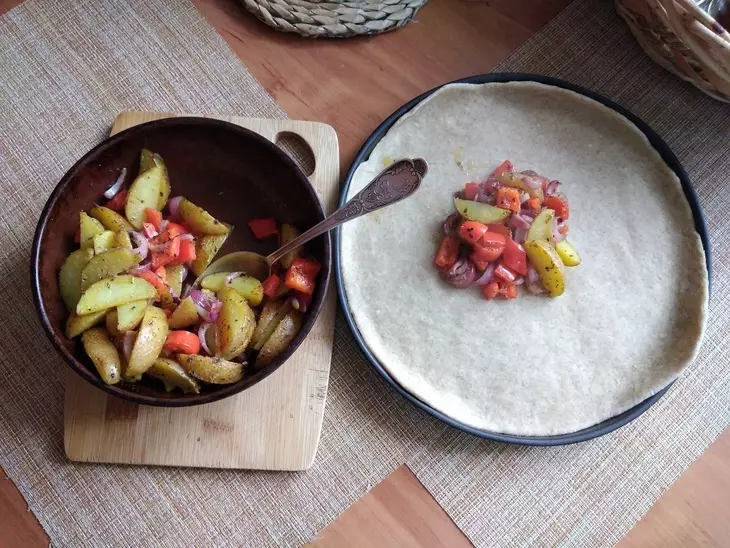 Ржано-пшеничная галета с печёным картофелем и болгарским перцем: шаг 9