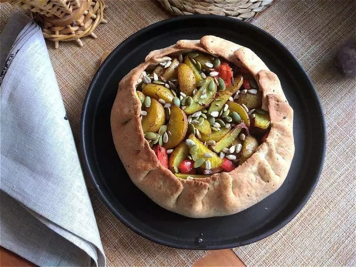 Ржано-пшеничная галета с печёным картофелем и болгарским перцем: шаг 12