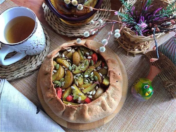 Ржано-пшеничная галета с печёным картофелем и болгарским перцем: шаг 13