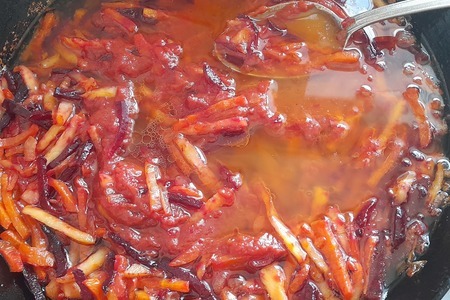 Lean borscht with lentils: step 11