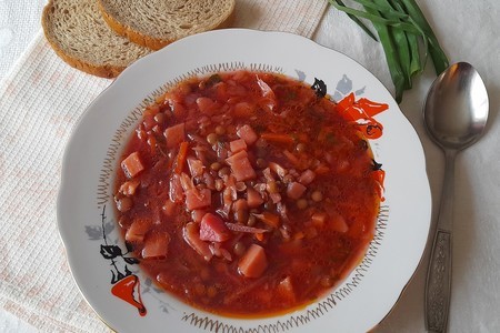 Lean borscht with lentils: step 18
