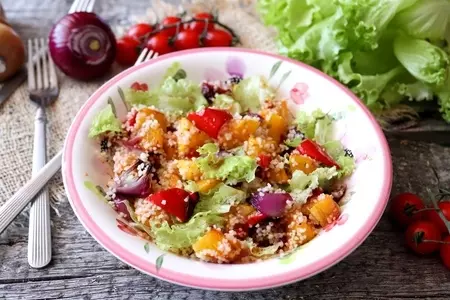 Теплый салат из запеченной тыквы и кускуса: шаг 9