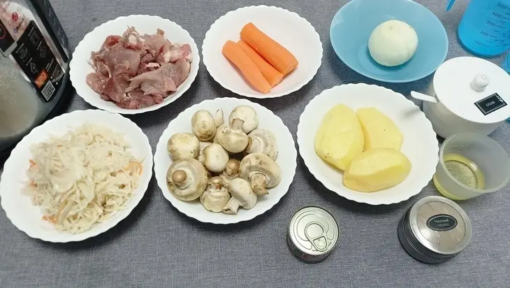 Щи со свининой и грибами — рецепт вкусного первого в мультиварке: шаг 1