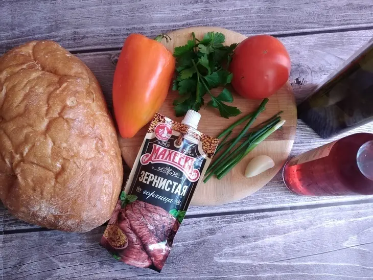 Брускетта с маринованными овощами и зернистой горчицей #махеевъ.: шаг 1