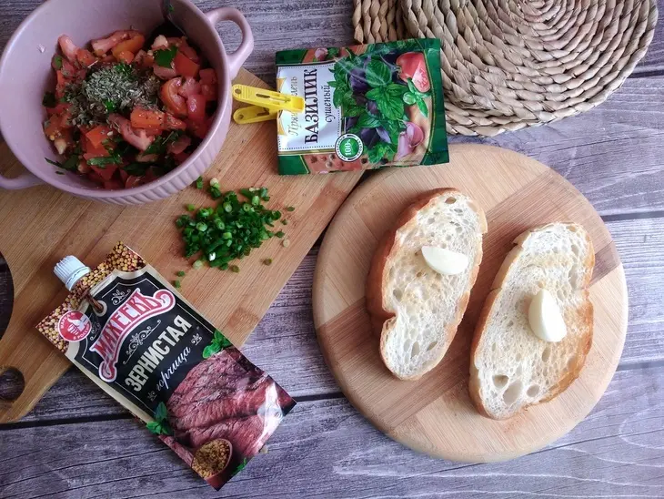 Брускетта с маринованными овощами и зернистой горчицей #махеевъ.: шаг 6