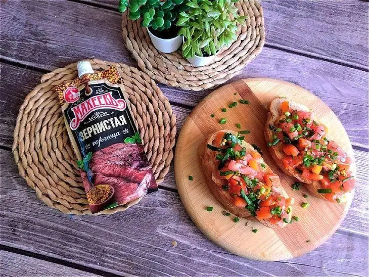 Брускетта с маринованными овощами и зернистой горчицей #махеевъ.: шаг 7