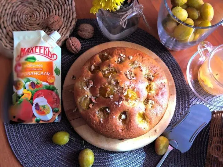Сливовый пирог на майонезе #махеевъ: шаг 6