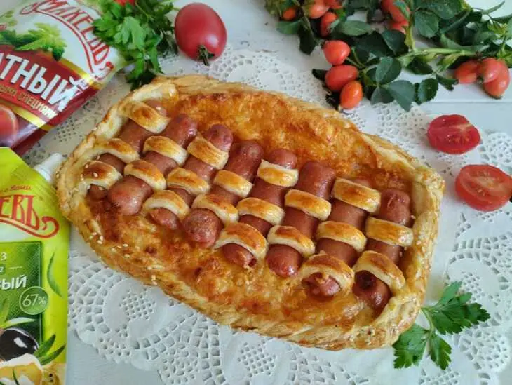 Пирог "сосиски в тесте" #махеевъ: шаг 5