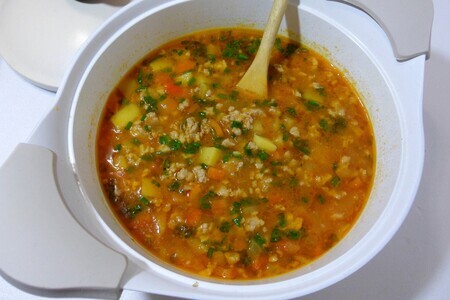 Суп с мясным фаршем и овощами: шаг 7