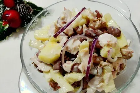 Салат с курицей, ананасом и красной фасолью: шаг 5