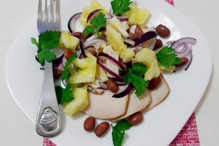 Салат с курицей, ананасом и красной фасолью: шаг 6