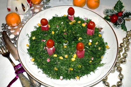 Салат из крабовых палочек "новогодний": шаг 14