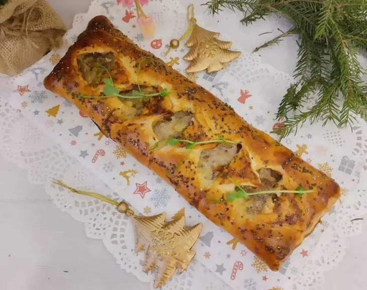Слоеный пирог с мясом и сыром: шаг 8