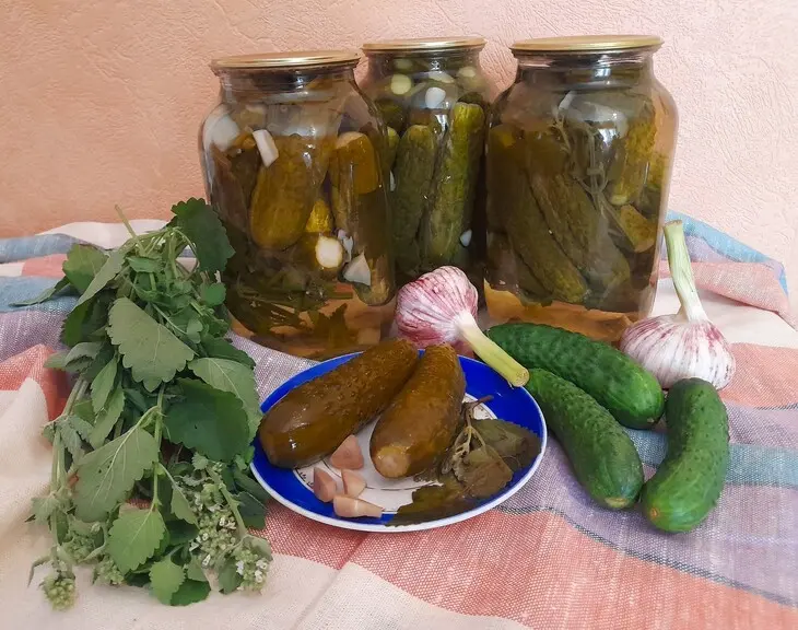 Маринованные огурцы с мятой: шаг 9