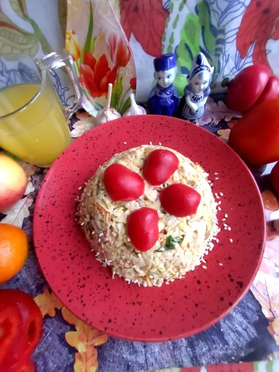 Салат из чёрной редьки с курицей: шаг 11