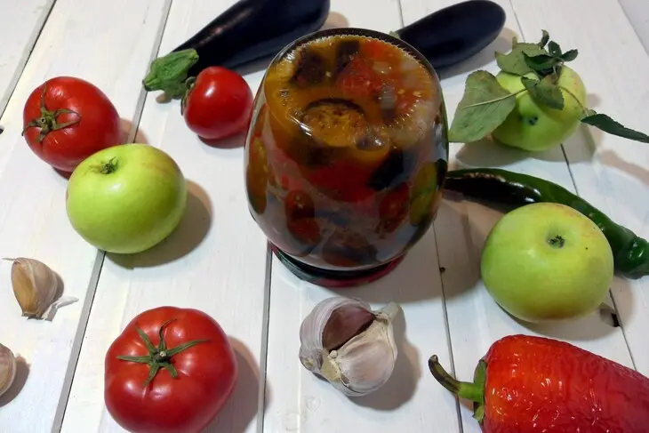 Баклажаны с яблоками на зиму: шаг 6