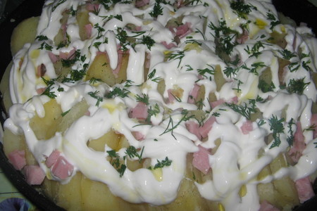 Картофель запеченный со сметаной.: шаг 3