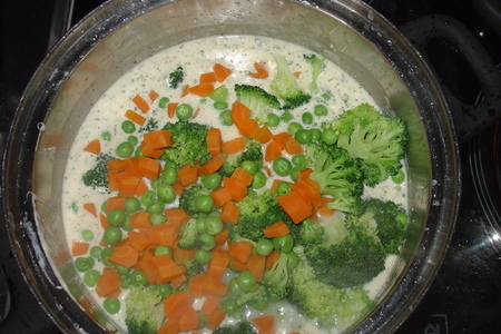 Крылышки с бантиками и овощами в сметанном соусе.: шаг 1