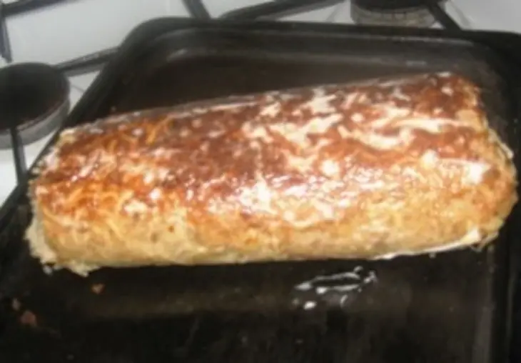 Мясной хлебец с вермишелью быстрого приготовления: шаг 3