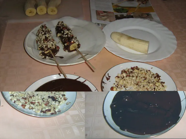 Банановое  "эскимо": шаг 4