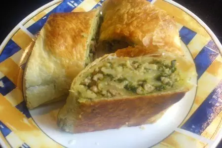 Слойка с начинкой, треуголки (слоённое тесто): шаг 5
