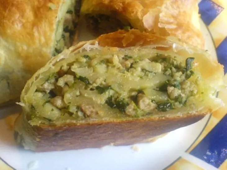 Слойка с начинкой, треуголки (слоённое тесто): шаг 6