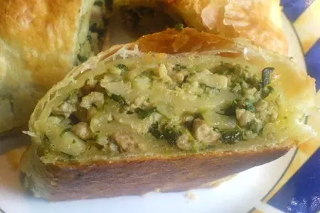 Слойка с начинкой, треуголки (слоённое тесто): шаг 6